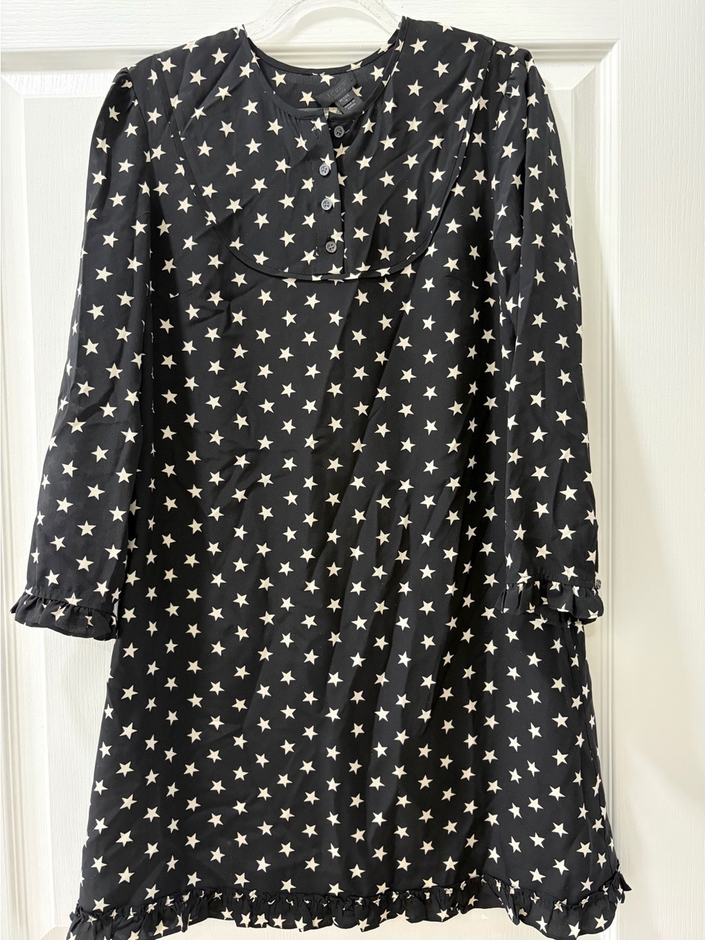 J. Crew Collection Black Long-Sleeve Star Print Dress - Picture 5 of 15